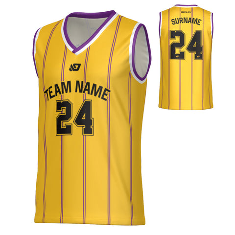 Metro Basketball Jersey - Yellow & Purple