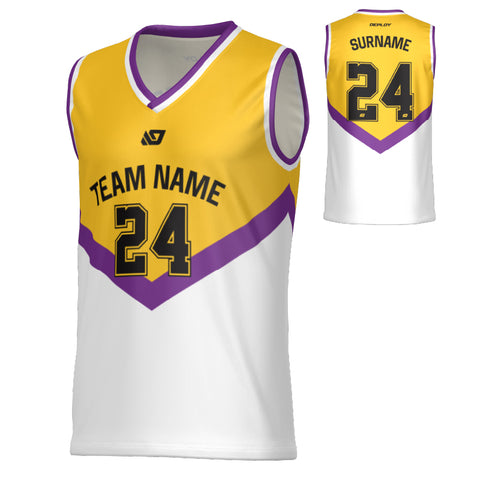 Peak Basketball Jersey - Yellow & Purple
