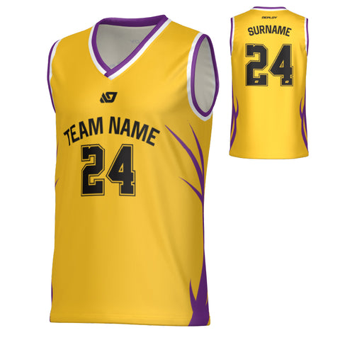 Razor Basketball Jersey - Yellow & Purple