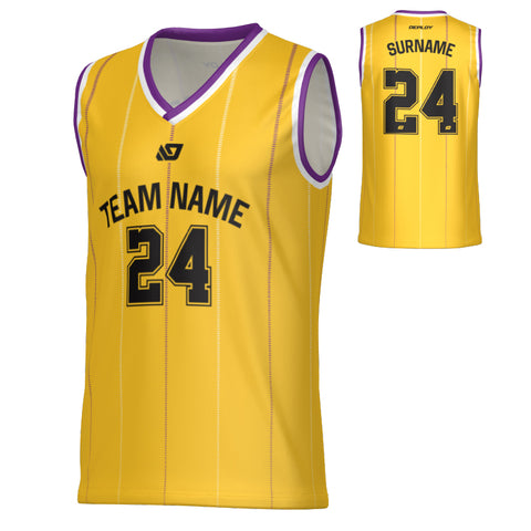 Stealth Basketball Jersey - Yellow & Purple