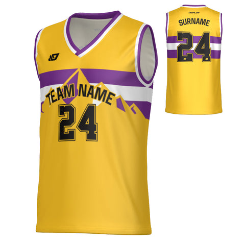 Summit Basketball Jersey - Yellow & Purple