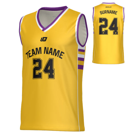 Varsity Basketball Jersey - Yellow & Purple