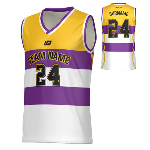 Victory Basketball Jersey - Yellow & Purple