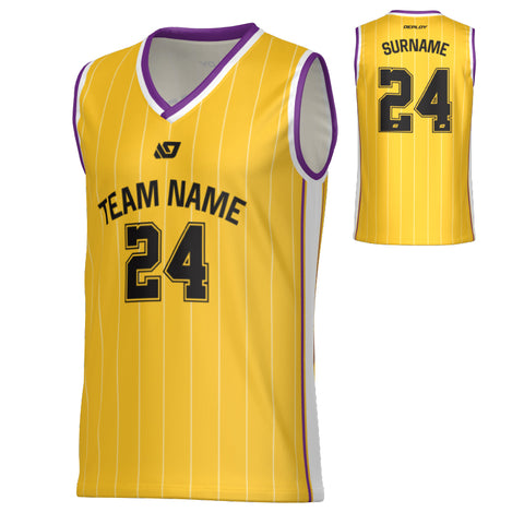 Vortex Basketball Jersey - Yellow & Purple