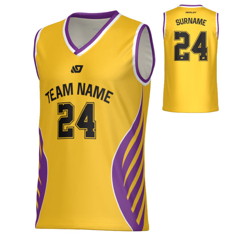 Wings Basketball Jersey - Yellow & Purple