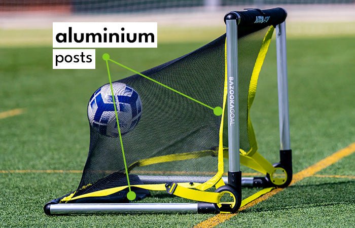 Bazooka Goal Aluminium - 4ft Hybrid Pop Up Goal - 120x75cm Deploy Football