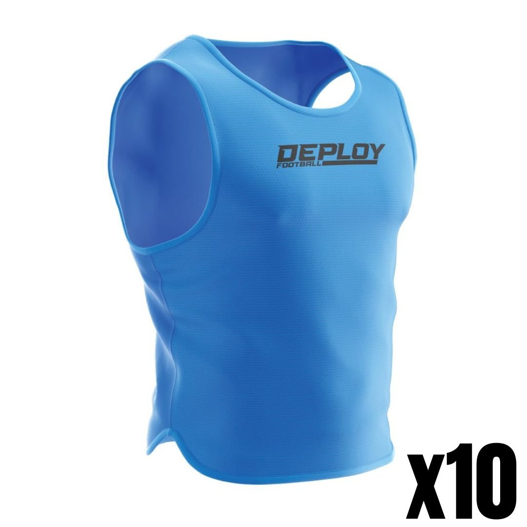 Bundle Pack - 10x Deploy Bibs - Blue Deploy Football