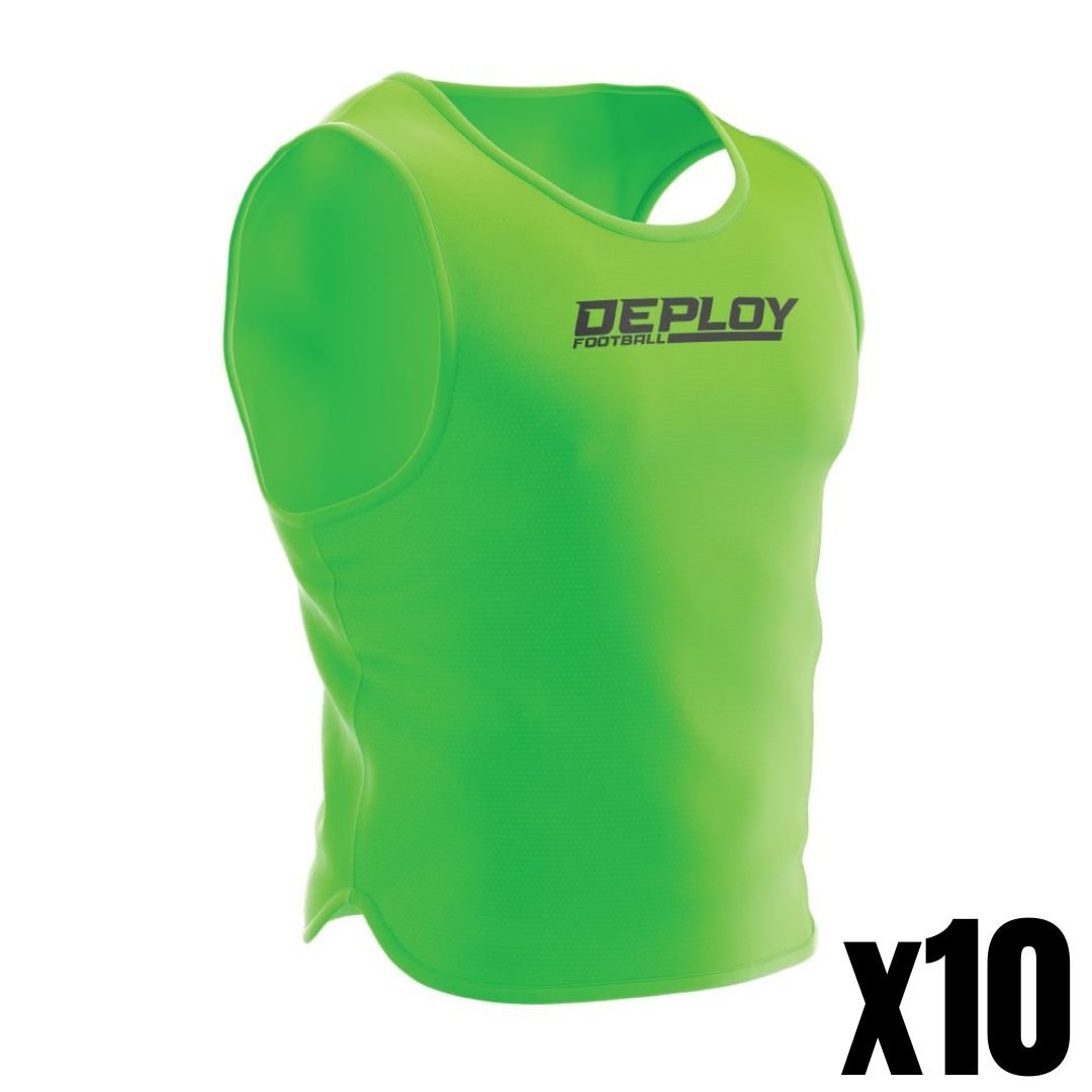 Bundle Pack - 10x Deploy Bibs - Green Deploy Football