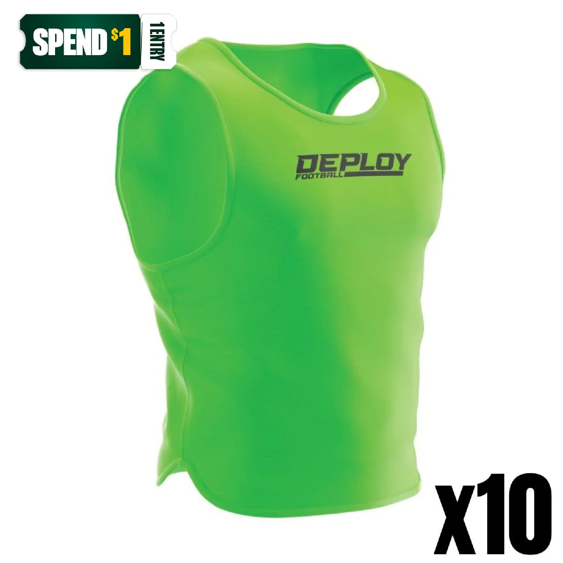Bundle Pack - 10x Deploy Bibs - Green Deploy Football