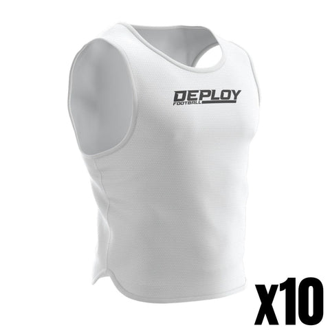 Bundle Pack - 10x Deploy Bibs - White - Deploy Football - Australia's Best Footballs & Soccer Balls