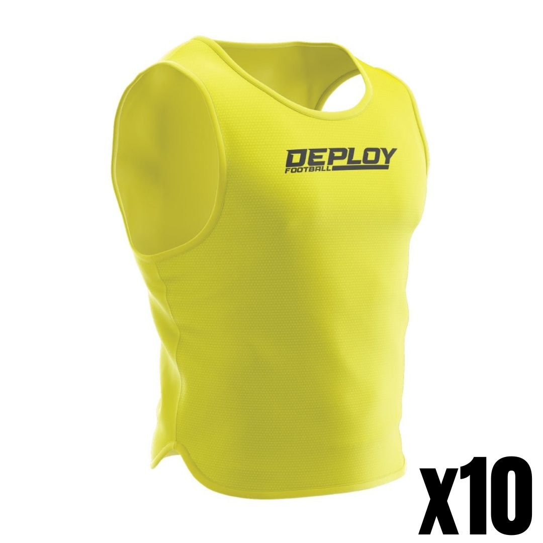 Bundle Pack - 10x Deploy Bibs - Yellow Deploy Football