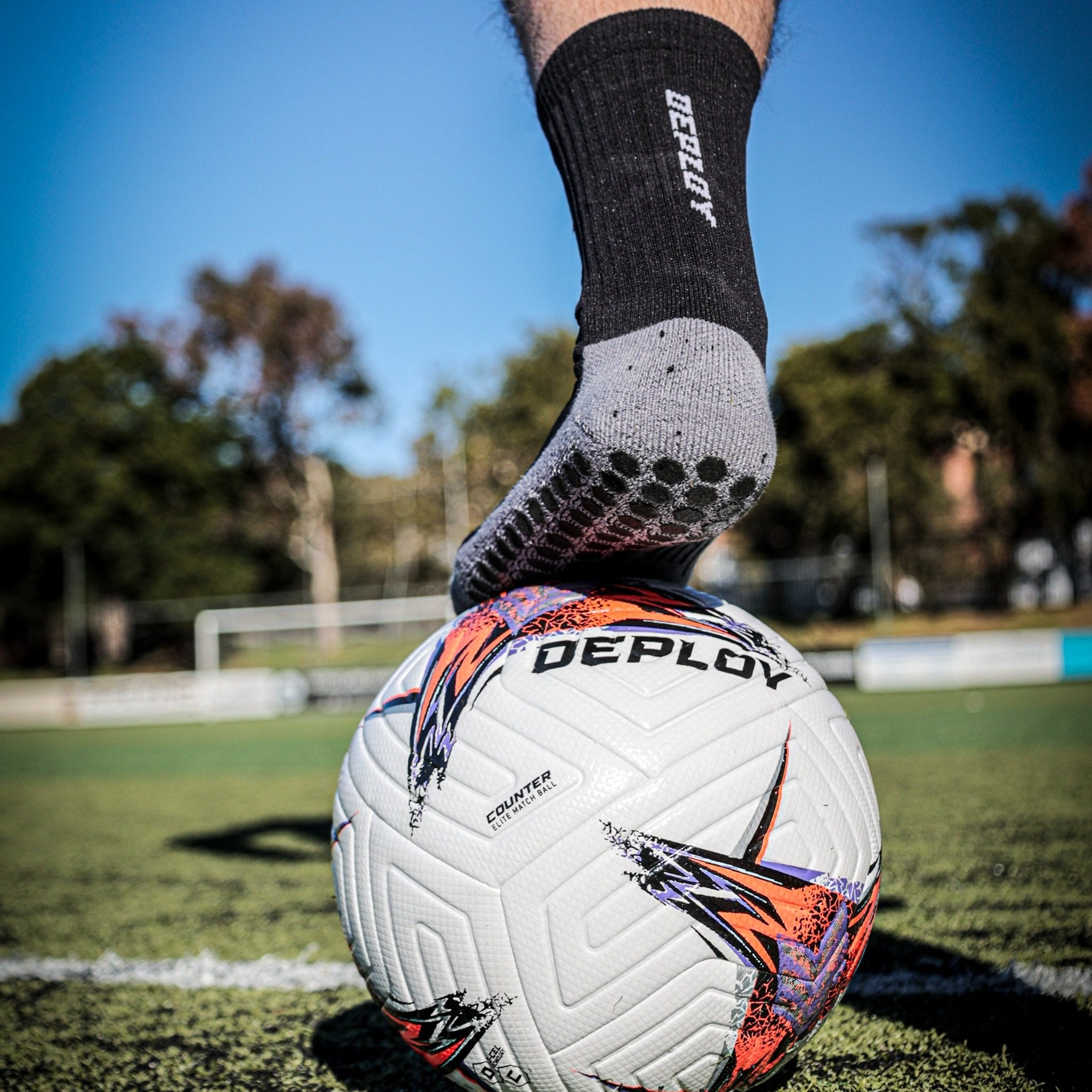 Bundle Pack - 10x Grip Socks - Black Deploy Football