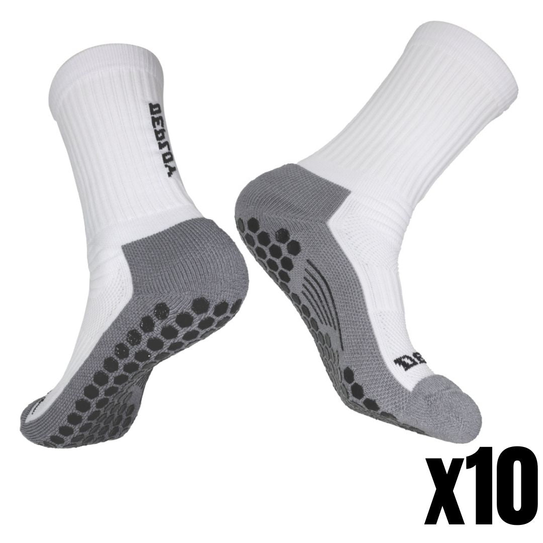 Bundle Pack - 10x Grip Socks - White Deploy Football