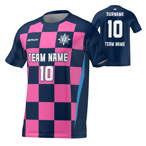 Flight Jersey Checkers - Navy & Pink