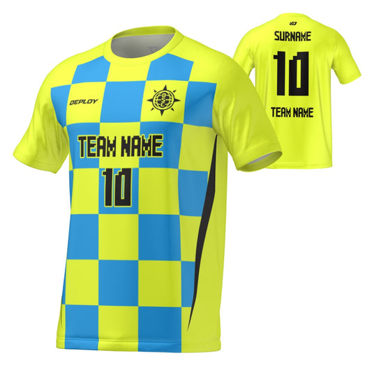 Flight Jersey Checkers - Neon Yellow