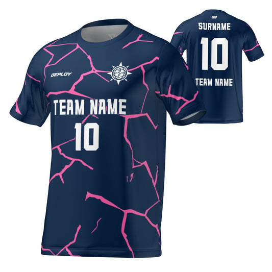 Flight Jersey Cracks - Navy & Pink
