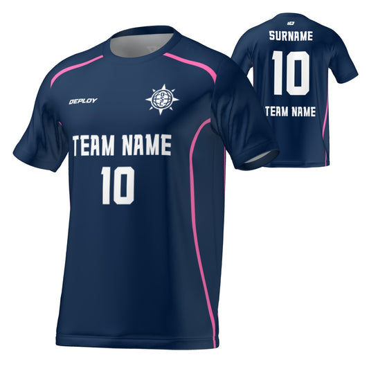 Flight Jersey Lines - Navy & Pink