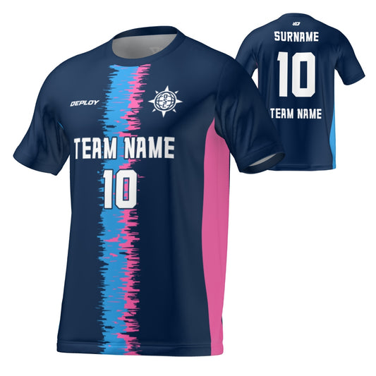 Flight Jersey Static Stripe - Navy & Pink