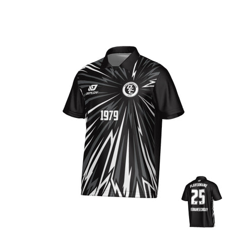 Burst Collared Jersey - Black