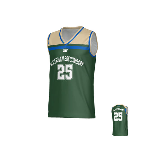 Captain Basketball Jersey - Green & Cream