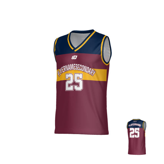 Bandit Basketball Jersey - Maroon & Navy