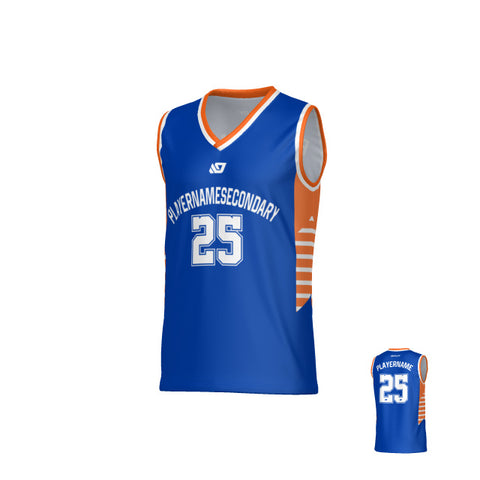 Banner Basketball Jersey - Blue & Orange
