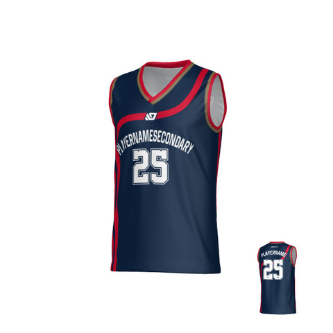 Halo Basketball Jersey - Navy & Red