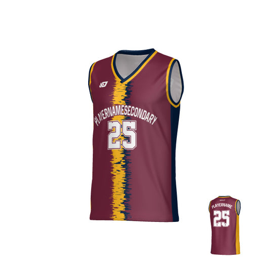 Static Basketball Jersey - Maroon & Navy