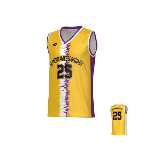 Static Basketball Jersey - Yellow & Purple