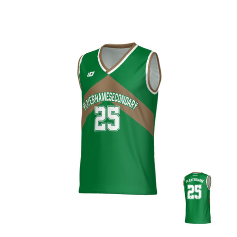 Aspire Basketball Jersey - Pine Green & Gold