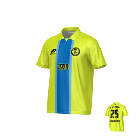 Stripe Collared Jersey - Neon Yellow