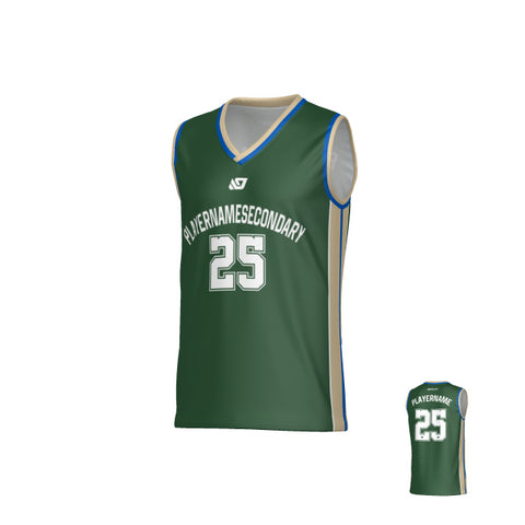 Channel Basketball Jersey - Green & Cream