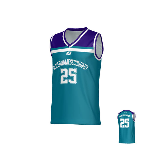 Captain Basketball Jersey - Teal & Purple