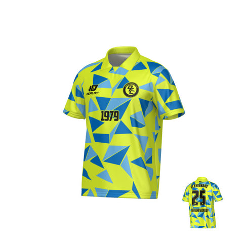 Shards Collared Jersey - Neon Yellow