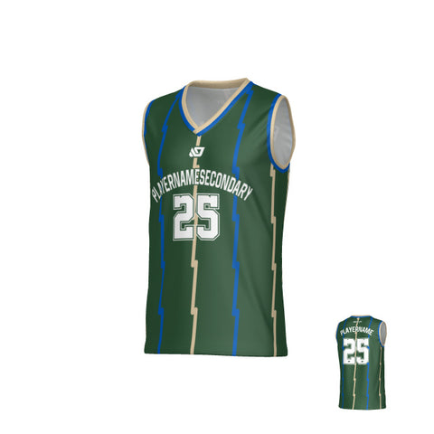 Volt Basketball Jersey - Green & Cream