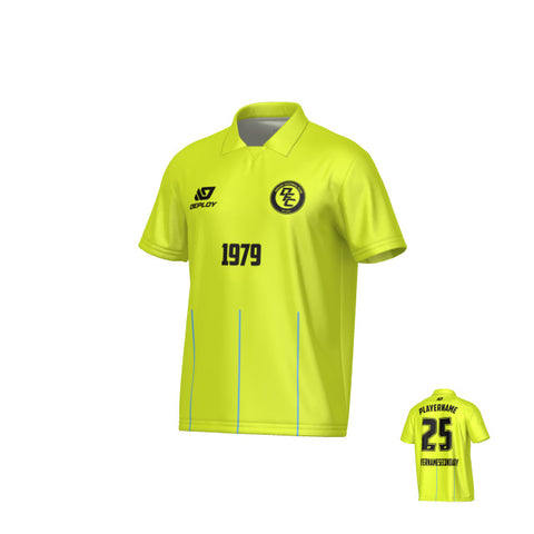 Linear Collared Jersey - Neon Yellow