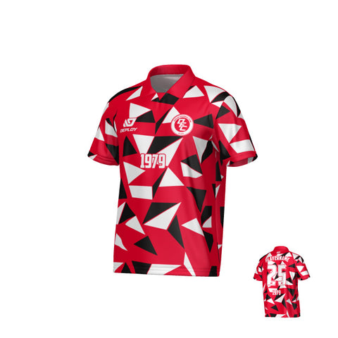 Shards Collared Jersey - Red