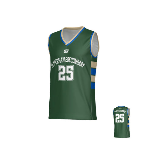 Stack Basketball Jersey - Green & Cream