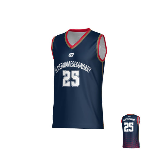 Aero Basketball Jersey - Navy & Red