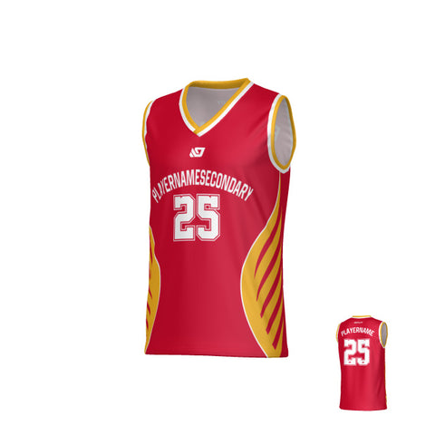 Wings Basketball Jersey - Red & Yellow
