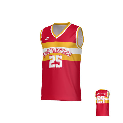 Legacy Basketball Jersey - Red & Yellow