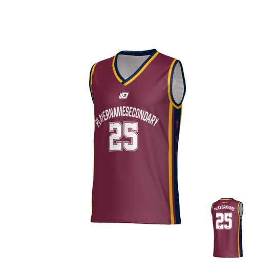 Stars Basketball Jersey - Maroon & Navy
