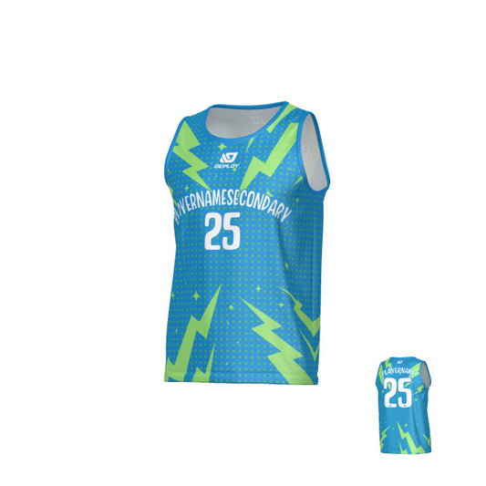 Storm Sports Singlet - Blue & Neon Green