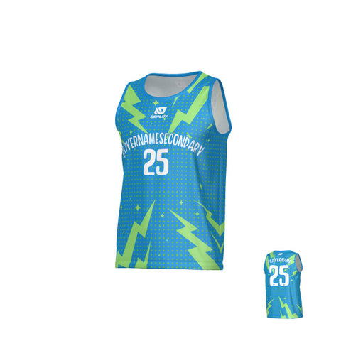 Storm Sports Singlet - Blue & Neon Green