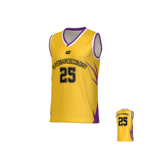 Razor Basketball Jersey - Yellow & Purple