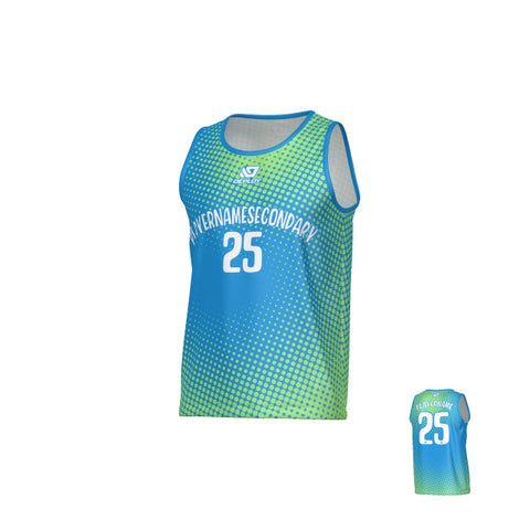 Dots Sports Singlet - Blue & Neon Green