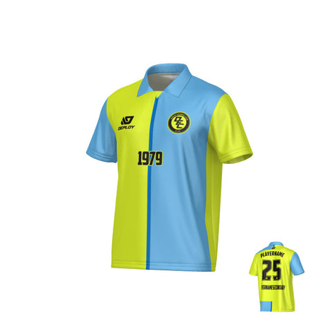 Split Collared Jersey - Neon Yellow
