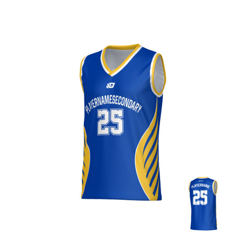Wings Basketball Jersey - Royal Blue & Yellow