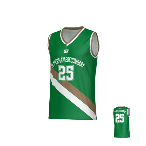 Drift Basketball Jersey - Pine Green & Gold