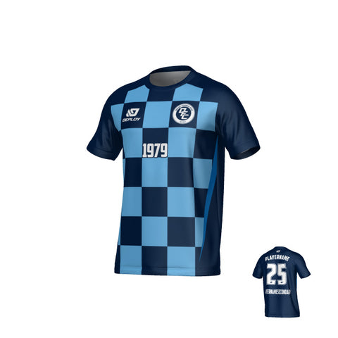 Checkers Jersey - Navy & Sky Blue